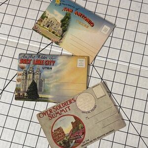 Vintage Linen Postcard Folder Lot – San Antonio TX & Salt Lake City UT